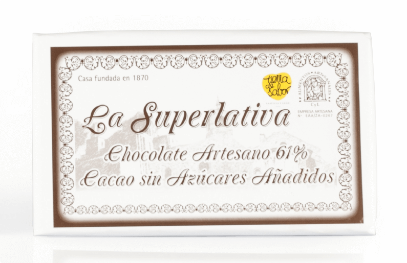 Chocolate Artesano 61% Cacao Sin azucares añadidos 200 gr - Bendito Sabor