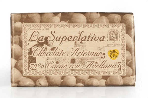 Chocolate Artesano 70% Cacao con Avellanas 200 gr - Bendito Sabor
