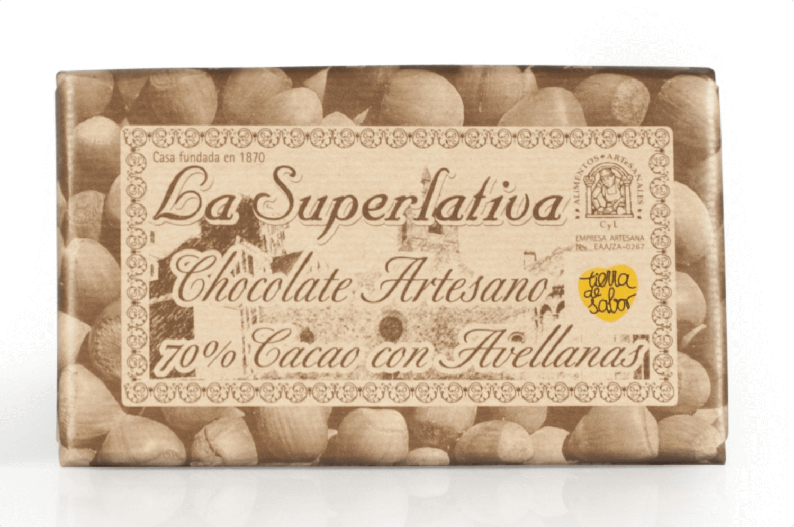 Chocolate Artesano 70% Cacao con Avellanas 200 gr - Bendito Sabor