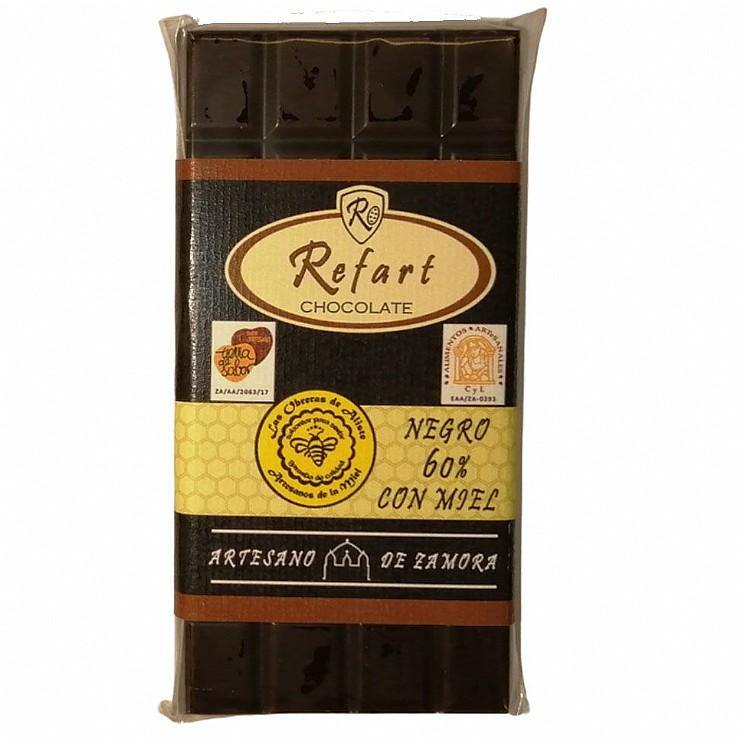 Tableta de chocolate negro 60% con miel. - Bendito Sabor