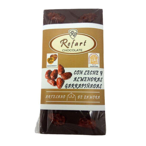 Tableta de chocolate con leche y almendras garrapiñadas. - Bendito Sabor
